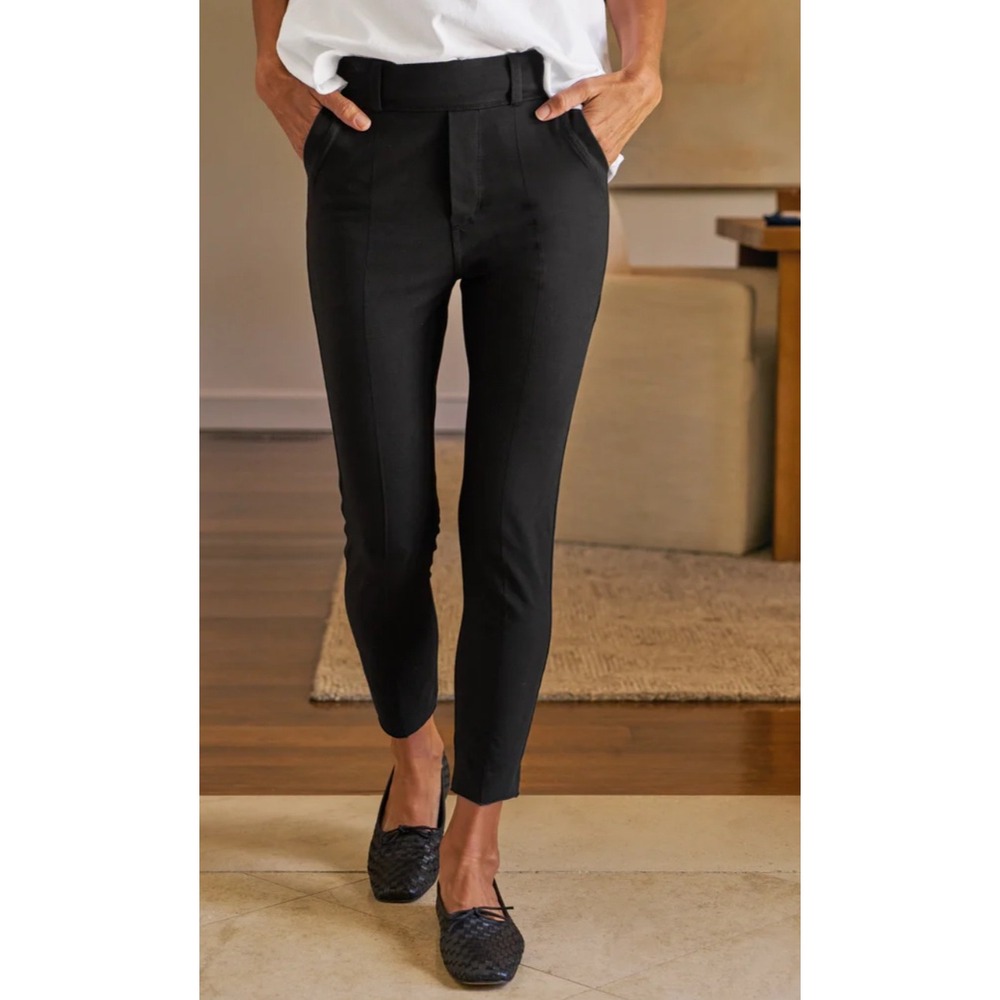 Frank & Eileen Billion Dollar Black Cotton Stretch Cropped Leg‎ Pants medium